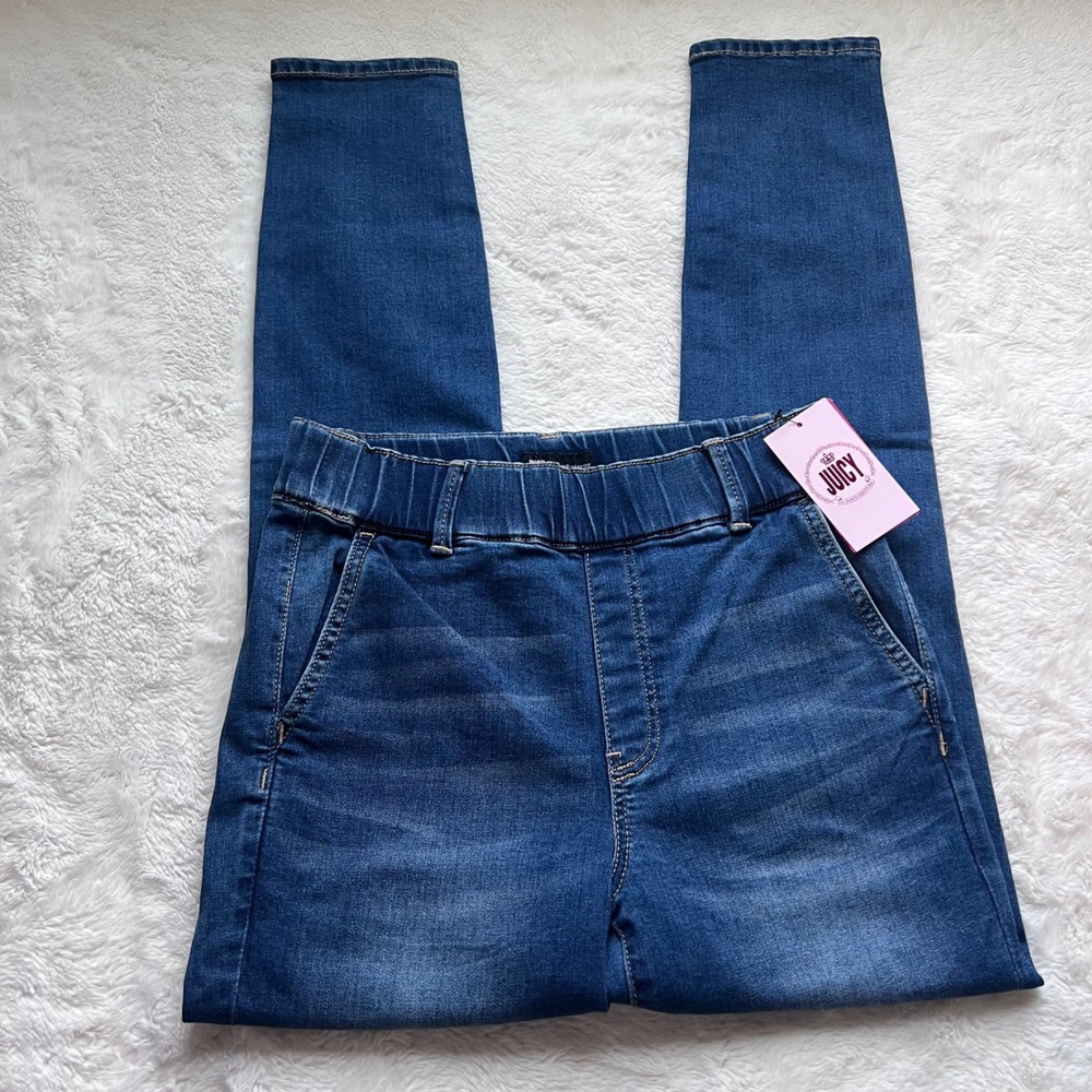 Juicy by Juicy Couture Blue Pull On Skinny Denim Jeggings Jeans Women Size 4 NEW